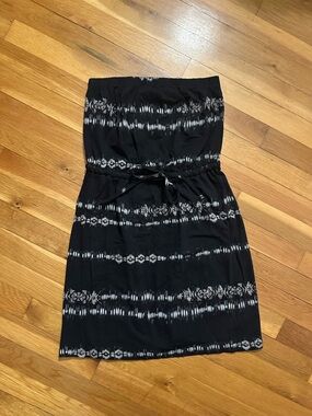 Mossimo Supply Co. Black Tie-Dye Strapless Dress